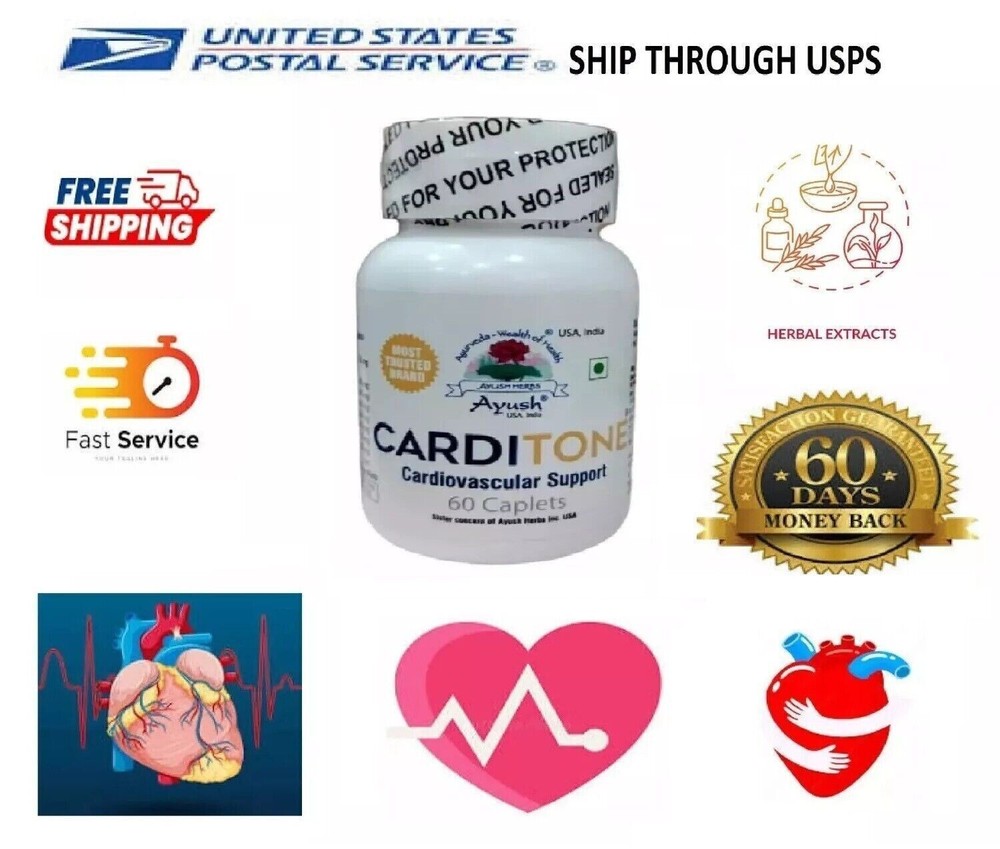 2-Pack Carditone, 60 Caplets Each, Herbal Cardiovascular Support, 100% Natural