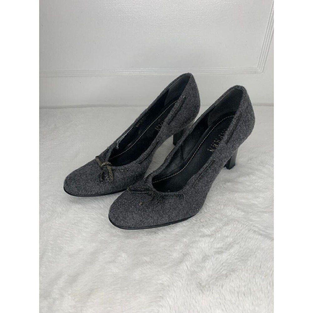 Lauren Ralph Lauren Womens Gray Wool Bow Heeled Pumps Size 8.5B