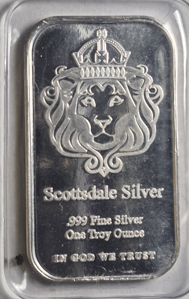 1 Oz. Silver Bar - Scottsdale Mint .999 Silver Bar Sealed