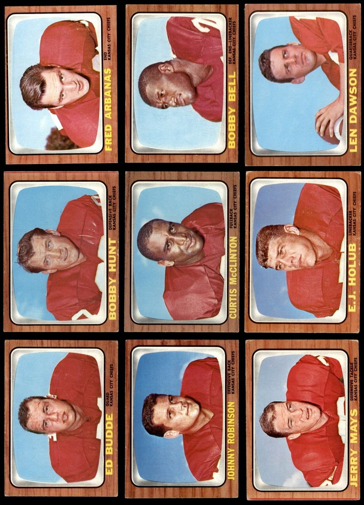 1966 Topps Kansas City Chiefs Team Set Super Bowl I 4 - VG/EX 7239074