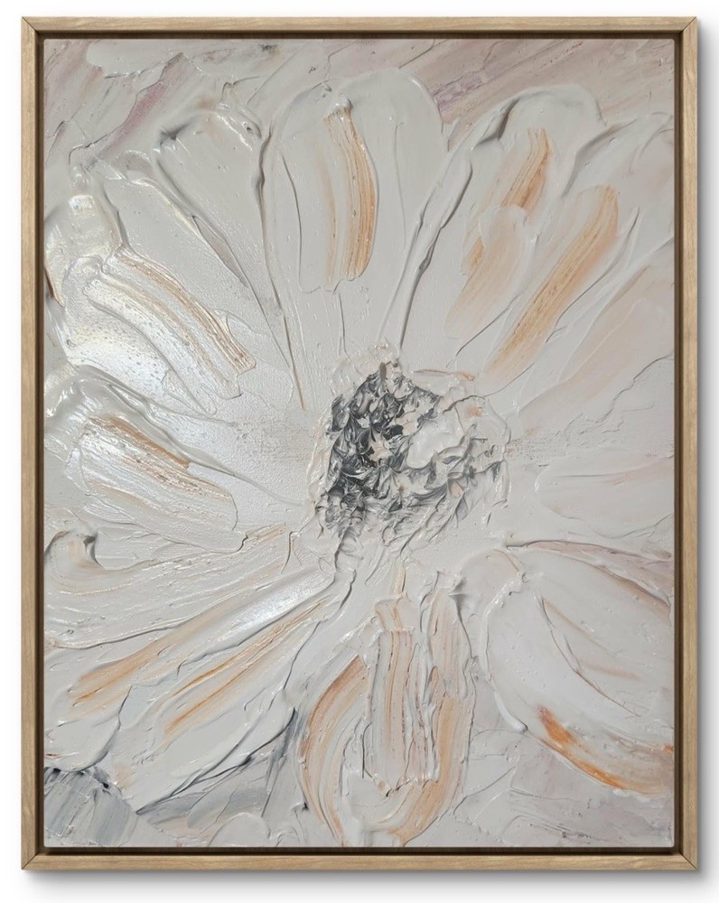 Original Flower Abstract Colorful Modern Bold Wall Art Acrylic Canvas Textured