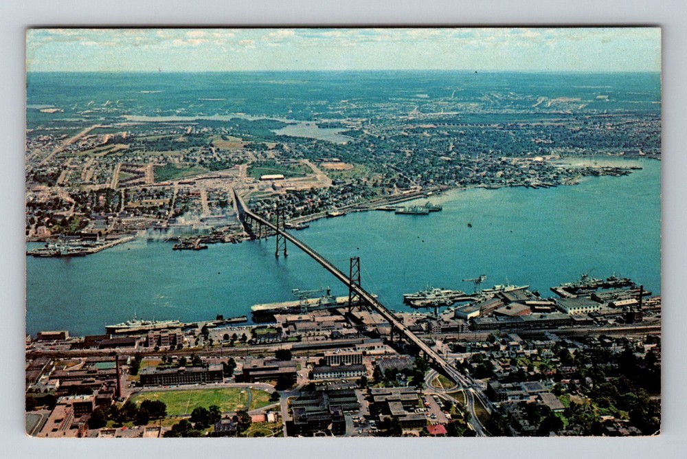 Canada- Nova Scotia Halifax Aerial City View Atlantic Old Post Vintage Postcard