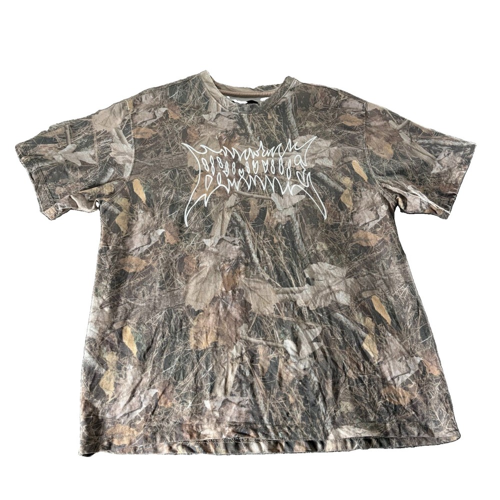 Mens XL Camo Graphic T Shirt Brown White Logo Skate Streetwear Tee Primitive
