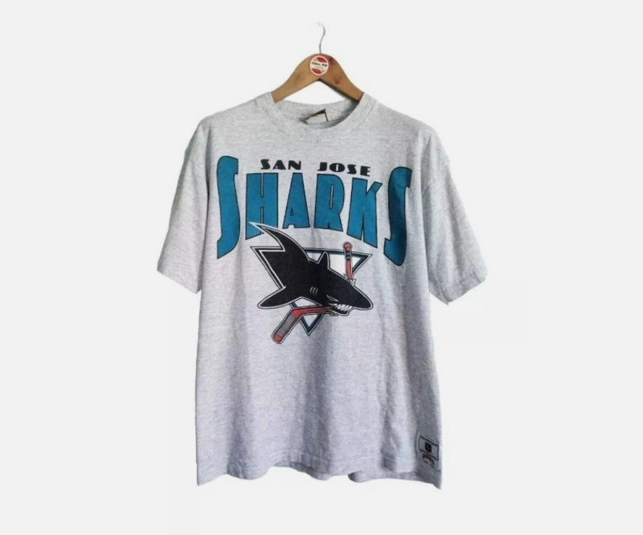 Vintage Vintage San Jose Sharks Full Logo 90's T-shirt Reprint S-5XL