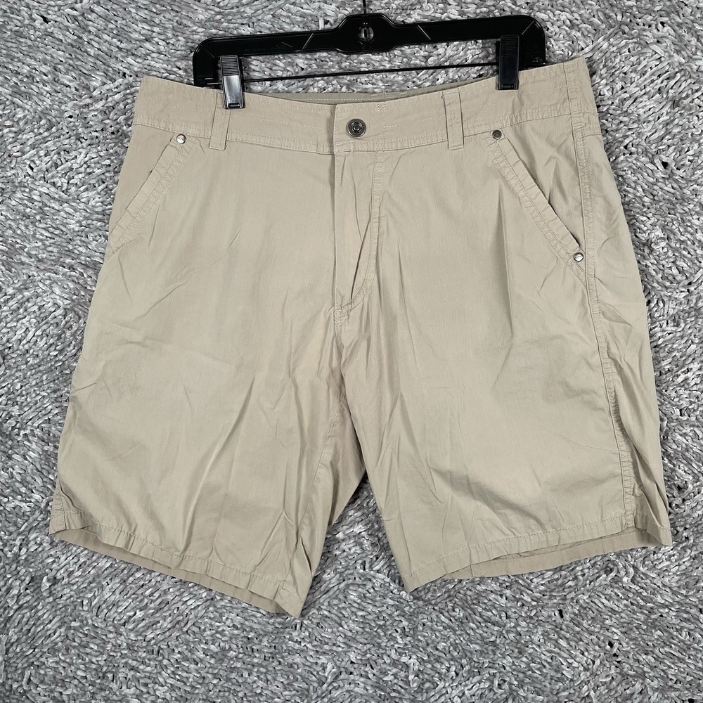 Kuhl Kontra Shorts Men's Size 35 Beige Cargo Hiking Outdoors Nature Utility Golf