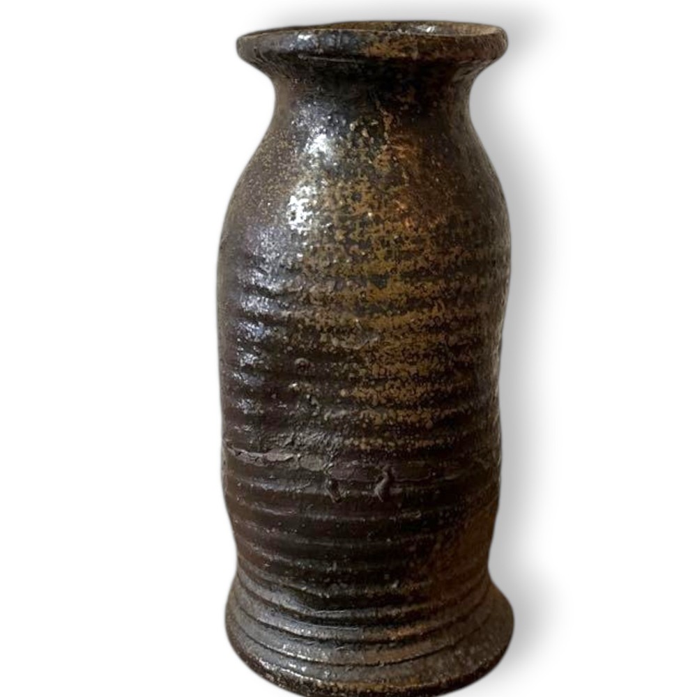 Bizen Vase Edo 19th Century Japanese Antique Pottery Jar Vessel Rustic 8.6 inch