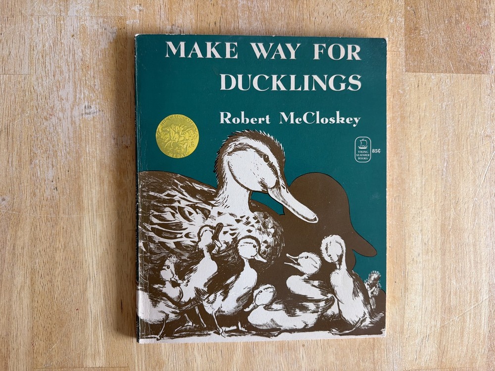 Vintage 60s Children's Book, Make Way for Ducklings, Robert McCloskey, Paperback