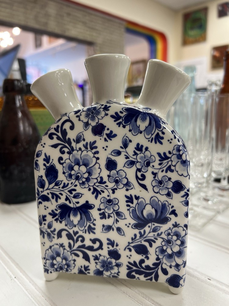 Heiden Delft Blue Tulip Vase Classic Dutch Ceramic Art Holland  Vintage 6.75”