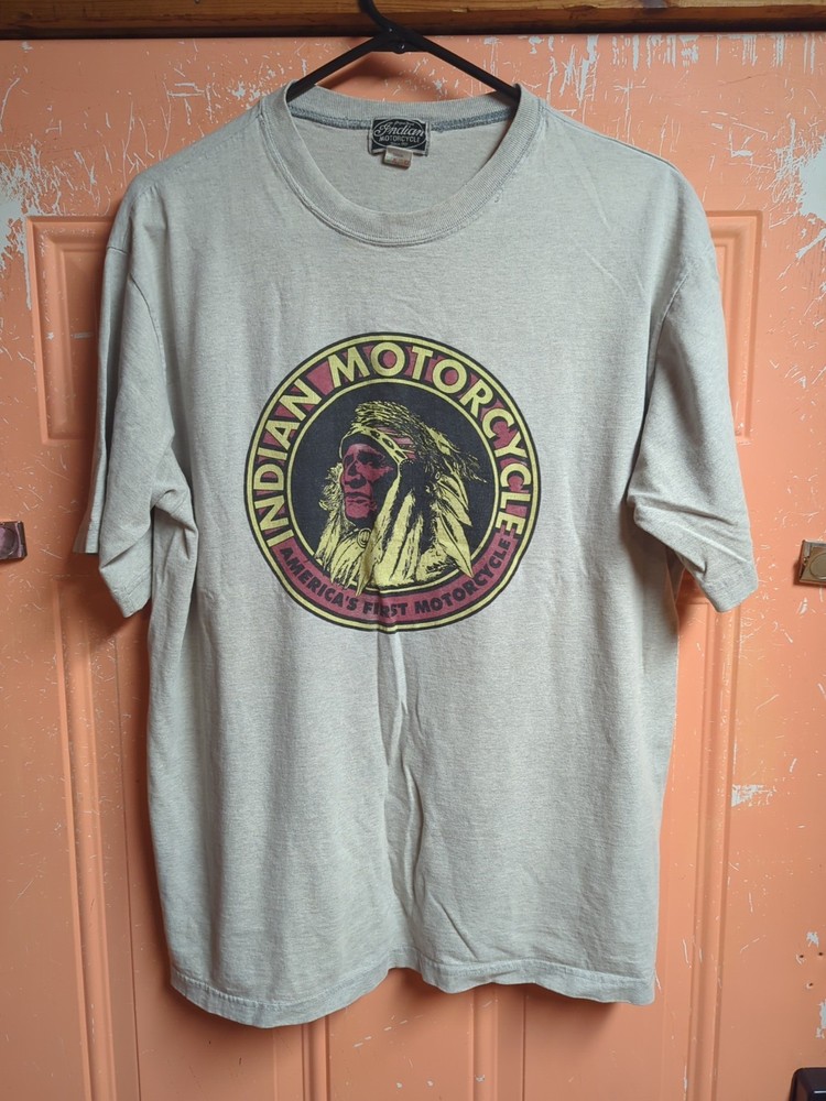 Indian Motorcycle Panama City Beach Graphic Double Sided Shirt Authentic Medium