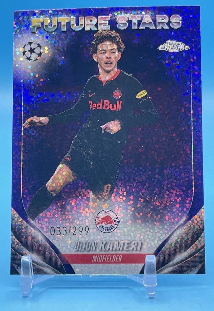 2023-24 Topps Chrome UEFA Violet Speckle Refractor #162 Dijon Kameri /299 ROOKIE