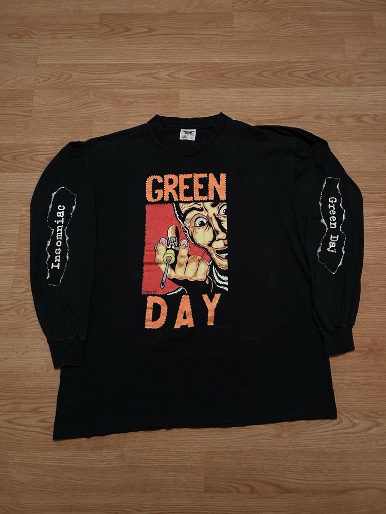 RARE 1995 Vintage Green Day Insomniac Long Sleeve T-Shirt Size XL Punk Rock