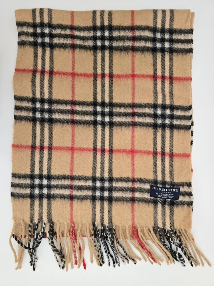 BURBERRY London Classic Beige Lambswool Unisex Scarf