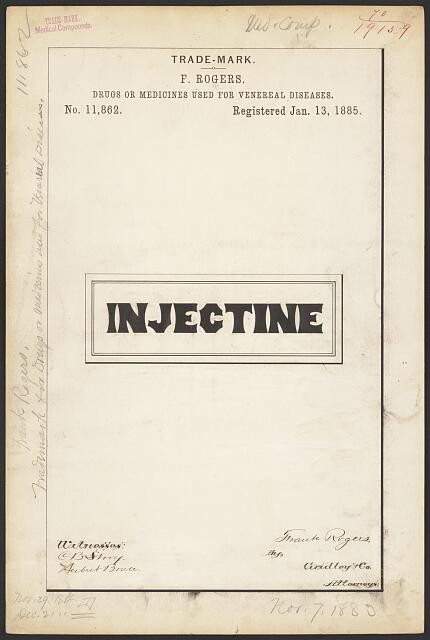 F. Rogers for Injectine brand Drugs or Medicines Used for Venereal Diseases