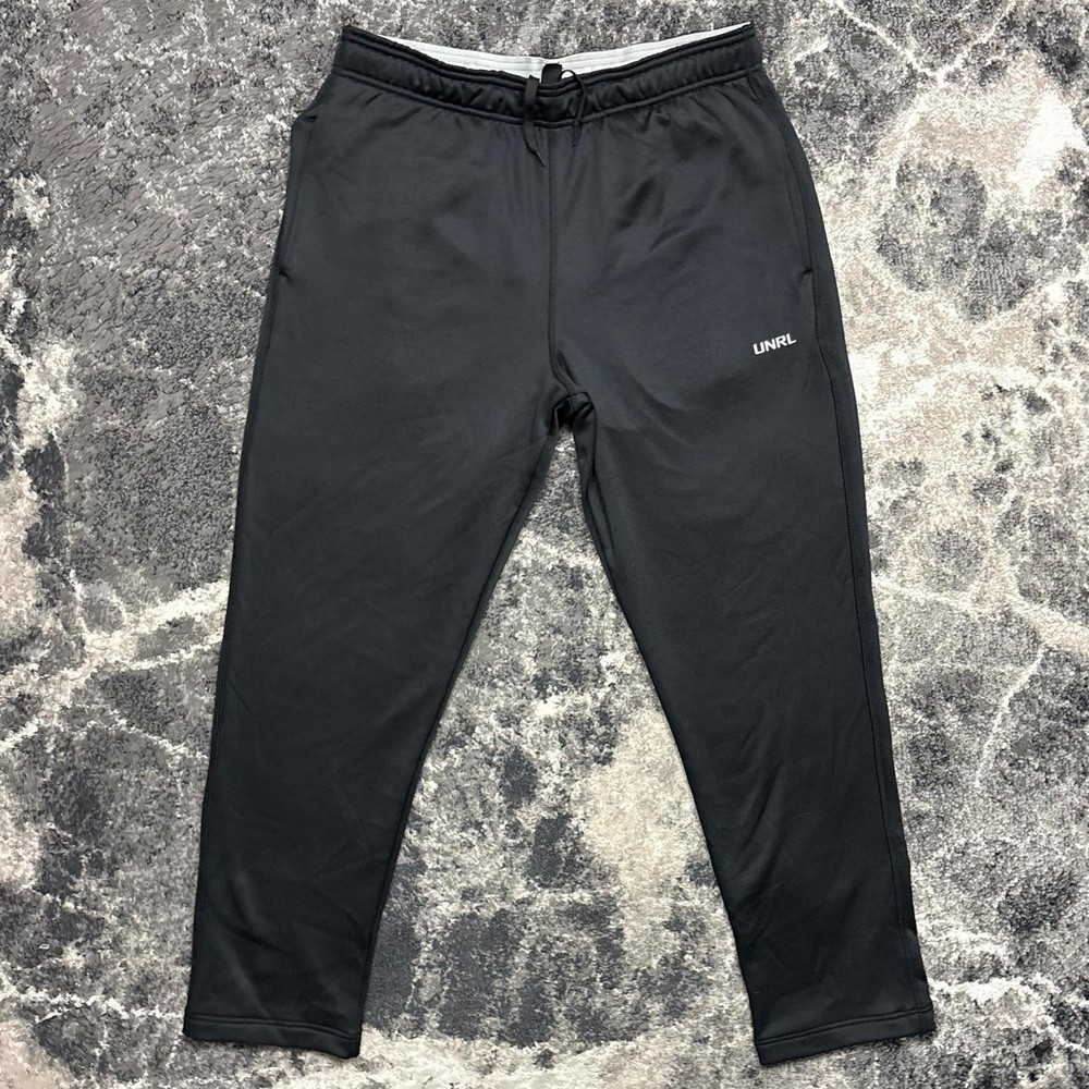 UNRL Sweatpants Mens Medium Black Performance Tech Sweats Drawstring Stretch