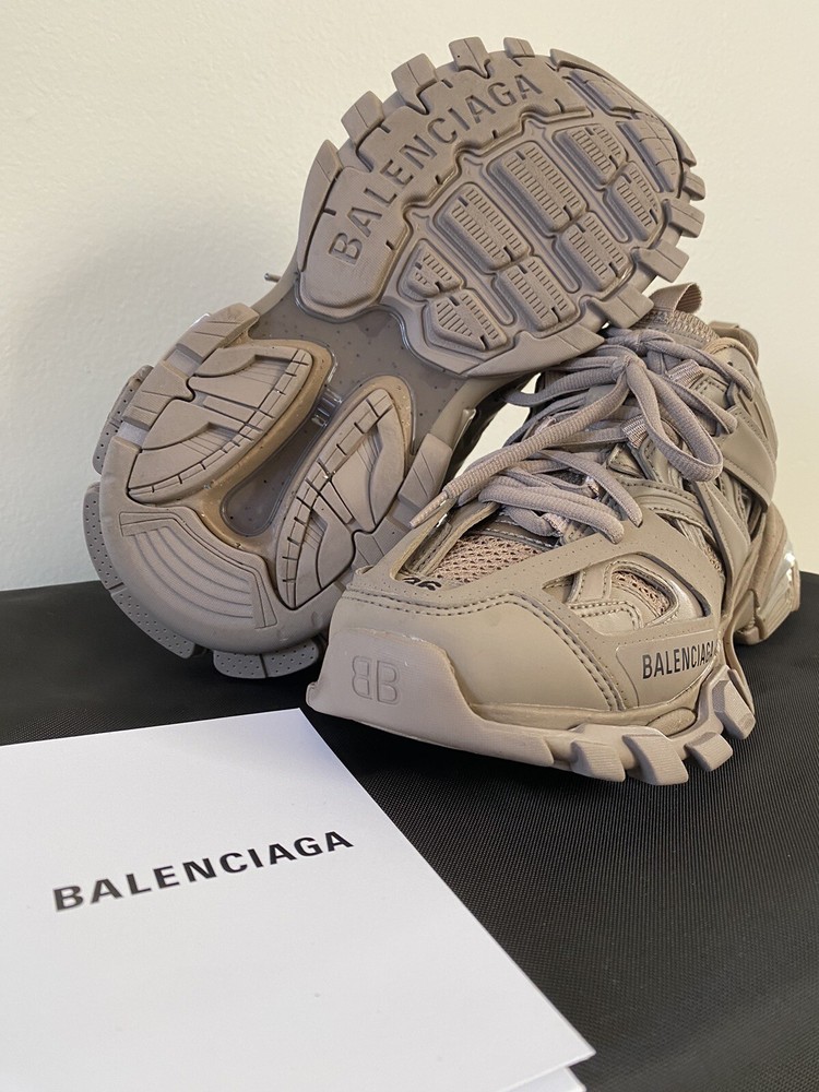 Balenciaga Women's Dark Kaki Mesh Track  Sneakers Recycled Sole