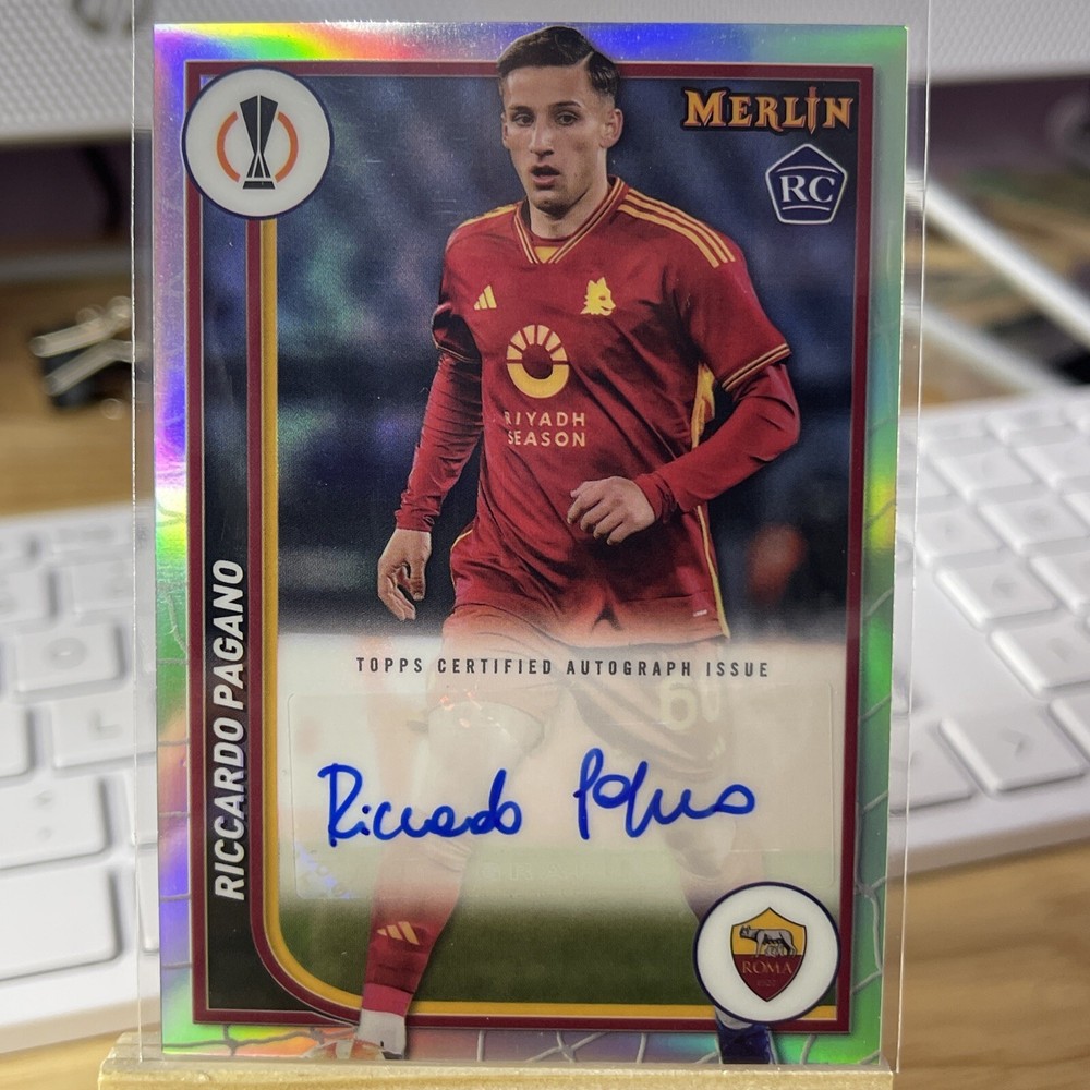 2024 Topps Merlin UEFA - RICARDO PAGANO Rookie Silver Refractor Auto Roma 🔥💎