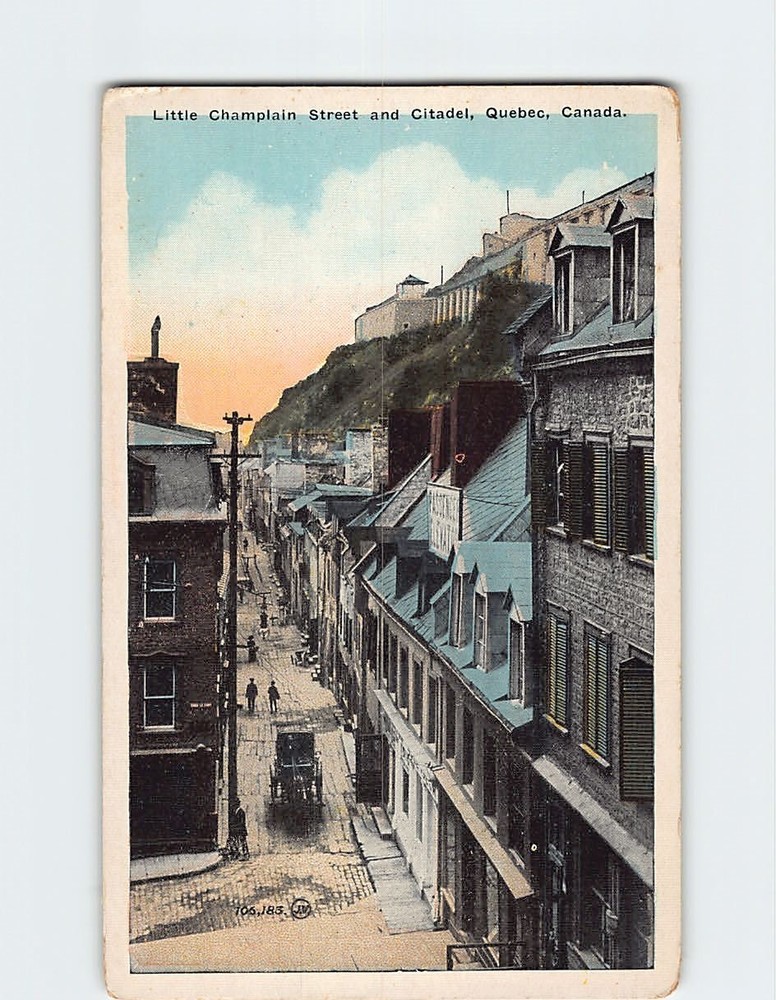 Postcard Little Champlain Street and Citadel Quebec Canada