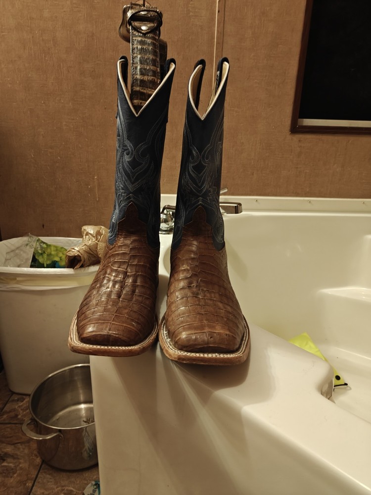 Men's Genuine Alligator Cowboy Boots Size 11 D Smooth Leather