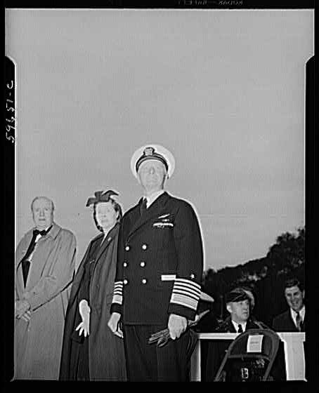 Photo:Navy Officer and Officials Ceremony 1940s Portrait Photograph