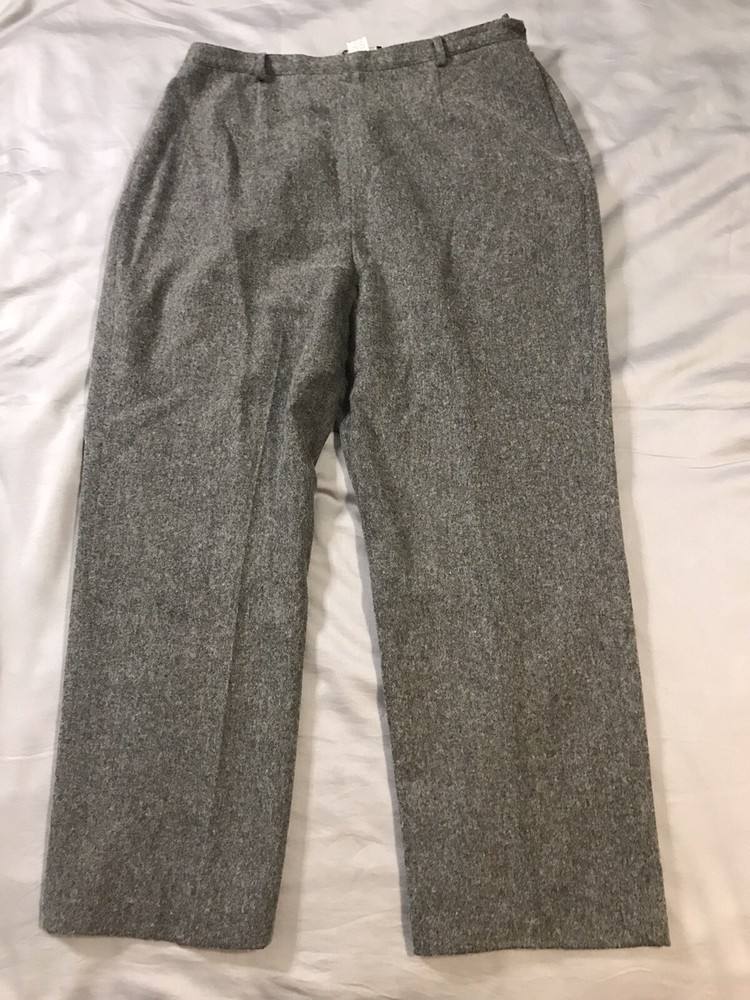 Sag Harbor Pants Womens 18 Gray Woolmark Blend Wool Rich Pleated