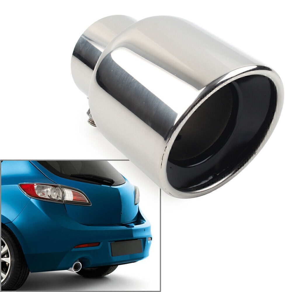 Rear Exhaust Pipe Tip Tail Throat Muffler For Mazda 3 2010-2013 Stainless Chrome