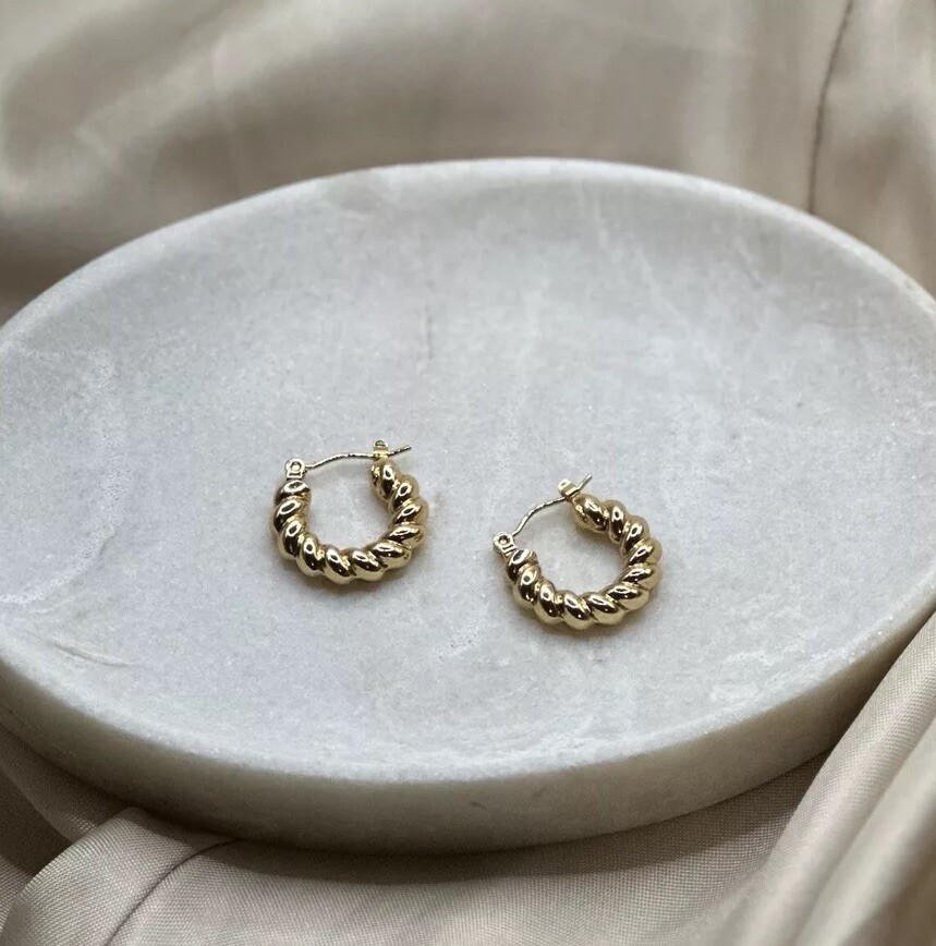Stainless Steel Twist Hoop Earrings Everyday Dangle Earrings - Fashion Jewellery