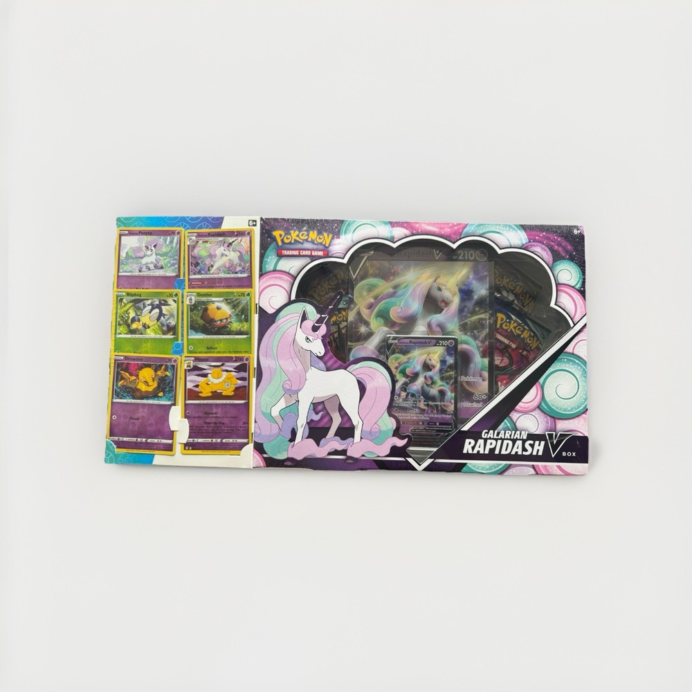 Pokémon Galarian Rapidash V Box Foil Promo, Oversize Card, Booster, Code Card