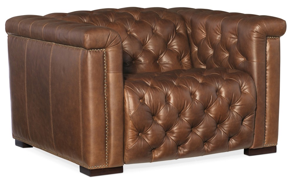 Hooker Furniture SS434-P1 Savion 47” Leather Power Recliner Saddlebag Lodge Design