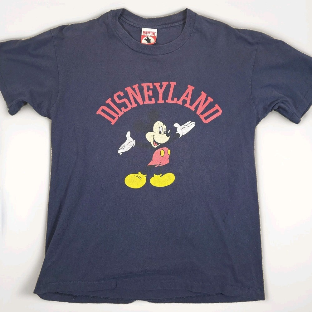 Vtg 90'S Mickey Mouse Disneyland Navy Blue T-Shirt Size XL Made In USA