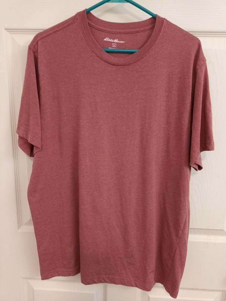 Mens Eddie Bauer Size L  Light Red T Shirt Short Sleeve