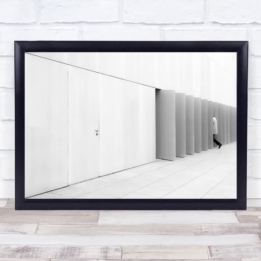 Street Building City Town National Museum Man Walking Doors Wall Art Print
