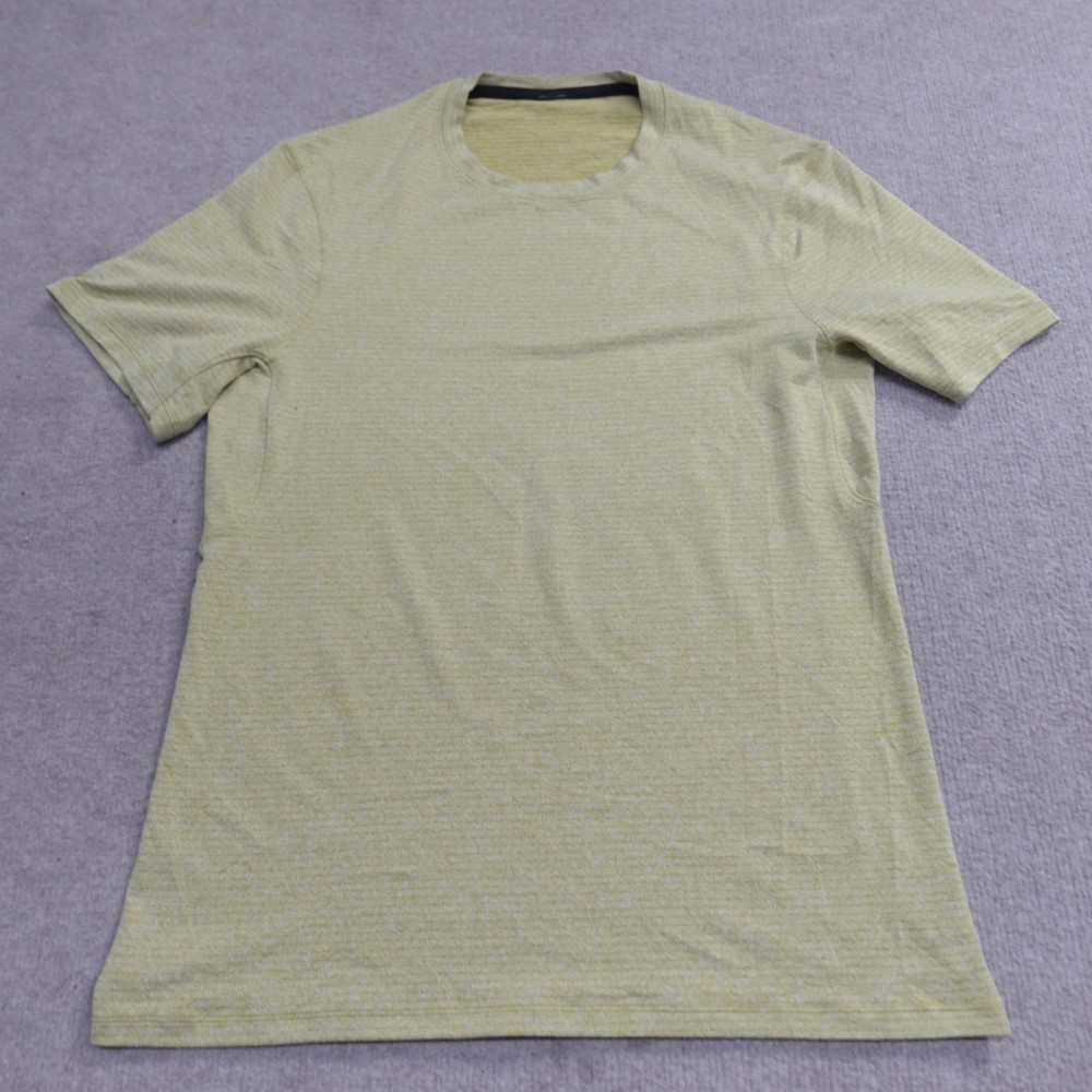 Lululemon Mens Shirt Small Yellow Dry Sense