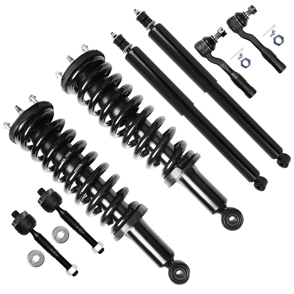 2003-2006 Toyota Tundra 4WD Front & Rear Struts Shocks Tie Rod Ends Set  