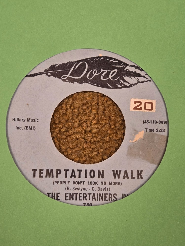 45 RPM Entertainers IV DORE 749 Temptation Walk / Shake VG+