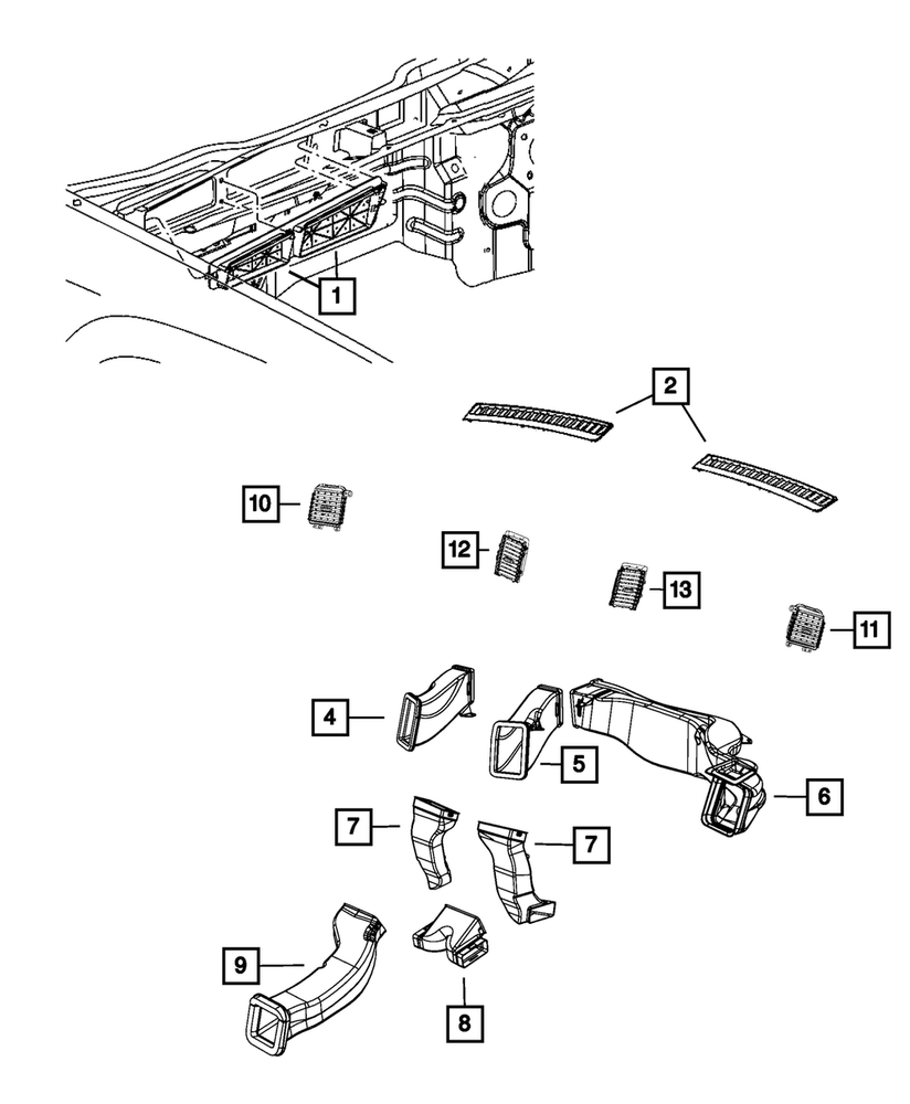 Mopar 55117050AB Air Distribution Duct Replacement