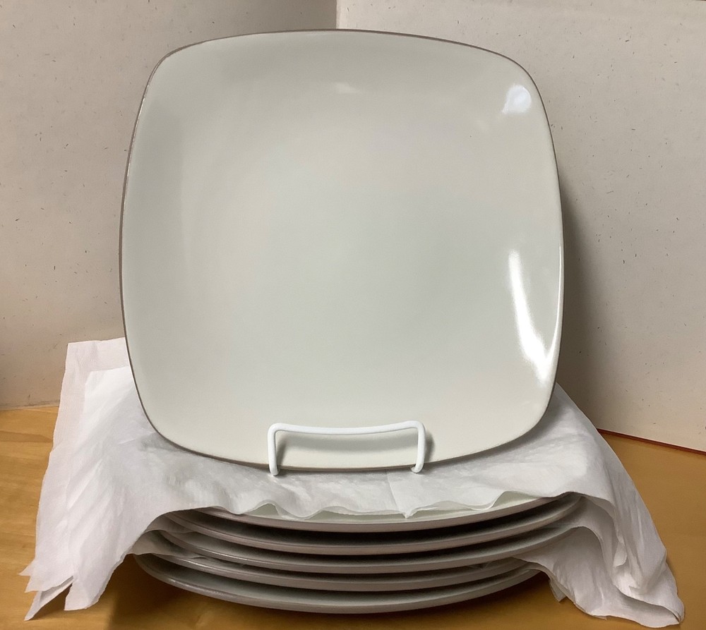 Set of 6 Noritake Stoneware #5101 Colorwave Clay: 6 Dinner Plates 10.75” Square