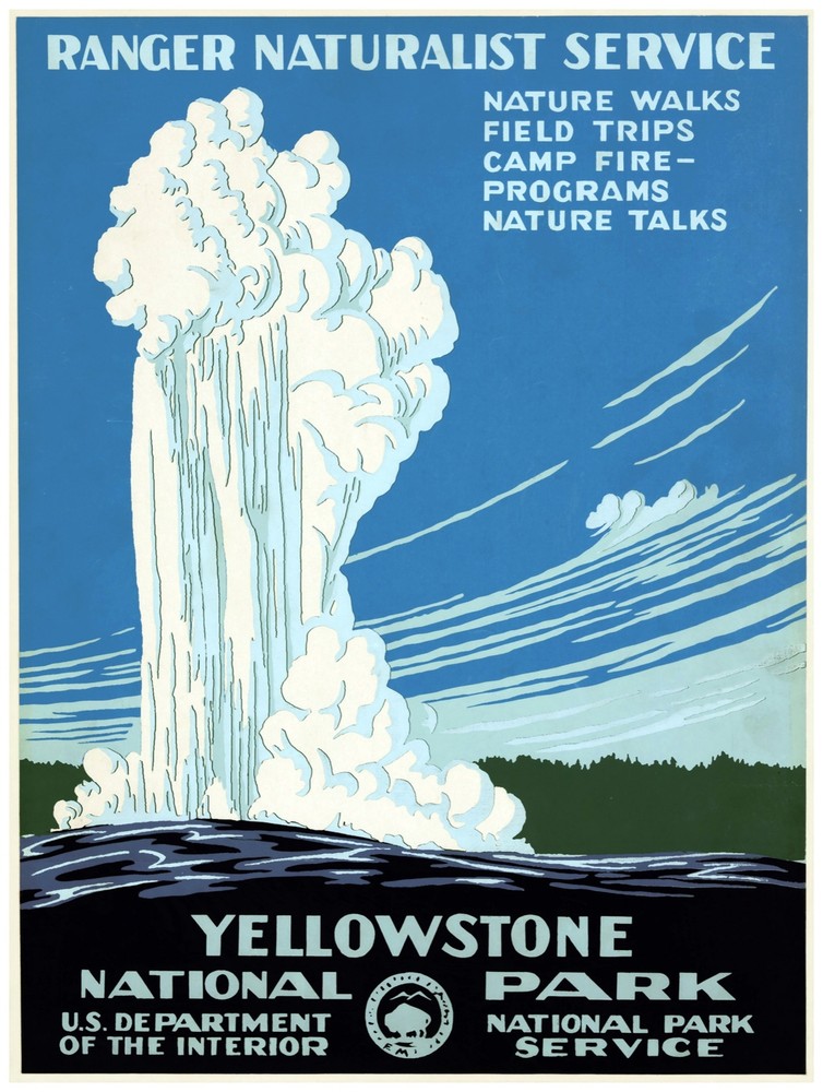 5069.Wall Decoration Poster.Interior design.Yellowstone Park.old faithful.geiser