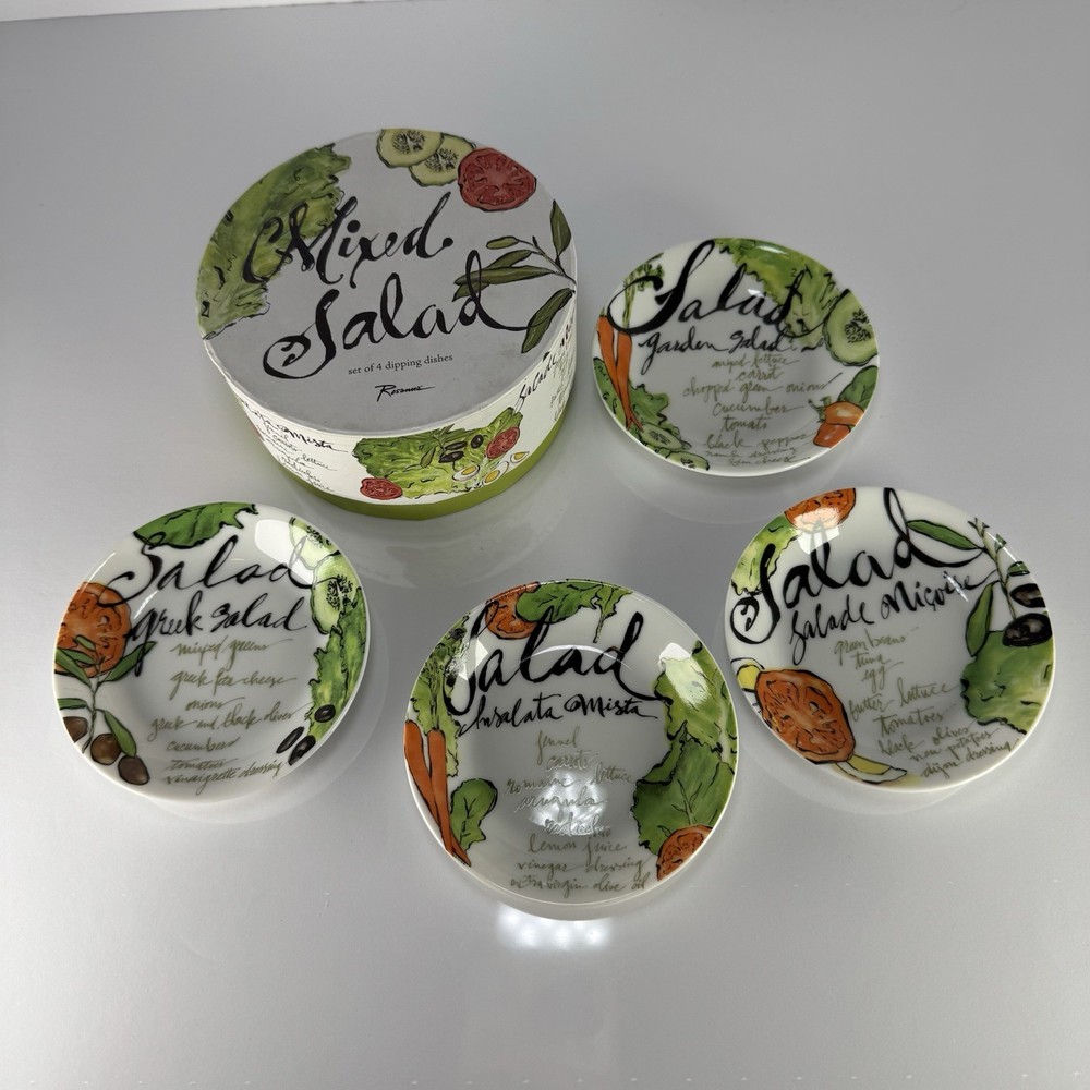Rosanna Mixed Salad Set of 4 Dipping Dishes  3 5/8 Inches New with Box