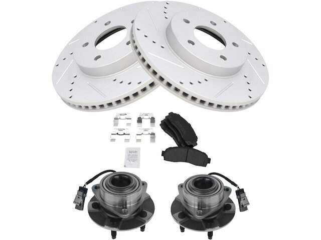 Front TRQ Brake Pad and Rotor and Wheel Hub Kit fits Saturn Vue 2002-2007 75BDDY