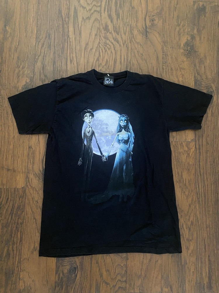 Vtg Y2K Tim Burton's Corpse Bride Size Medium Movie Promo Graphic T-shirt 2005