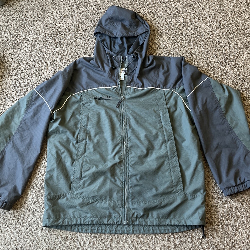 COLUMBIA Windbreaker Jacket Mens Large Zip Up Hooded multicolor