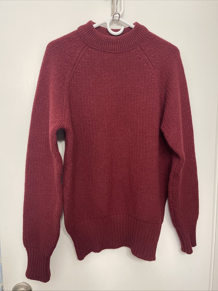 VTG Pendleton Pure Virgin Wool Pullover Mock Neck Sweater Men's Burgundy Large