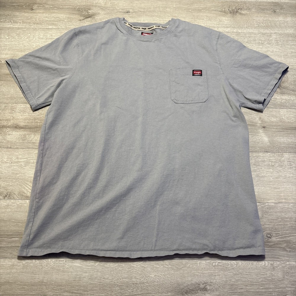Wrangler Workwear Men's 2XLT Gray Pocket T-Shirt Heavyweight Short Sleeve