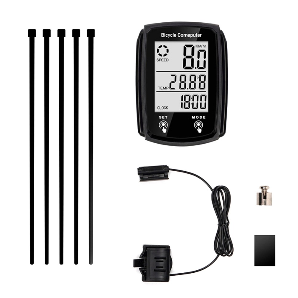 Waterproof Wired LCD Digital Bicycle Computer Bike Speedometer Odometer Set