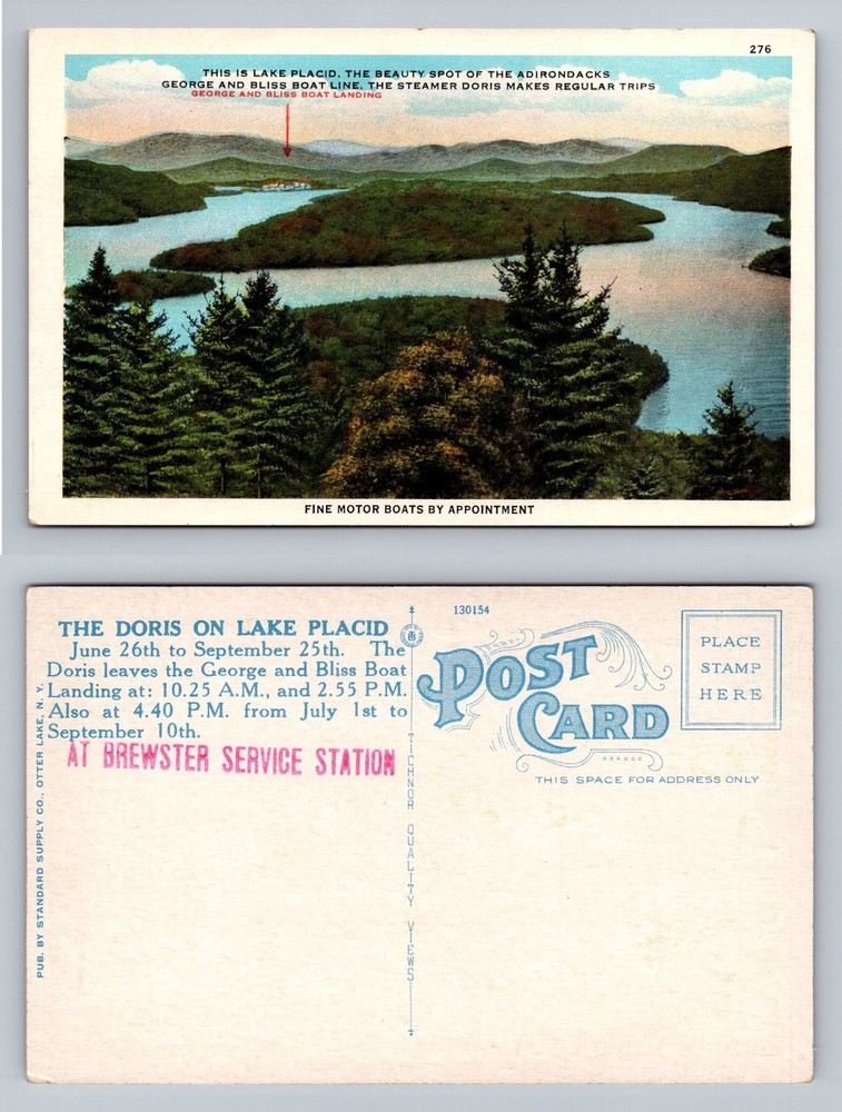 Lake Placid, NY-New York, Adirondacks George Bliss Boat Landing Vintage Postcard