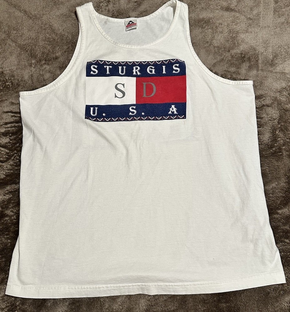 Sturgis 1999 Tank Top t-Shirt XL Y2K SD Motorcycle Biker Harley doubled sided