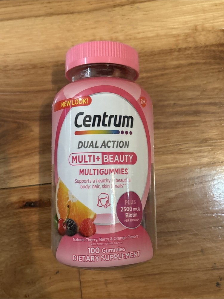 Centrum Dual Action Multi+Beauty MultiGummies Hair Skin Nails 100 Count Ex 11/24