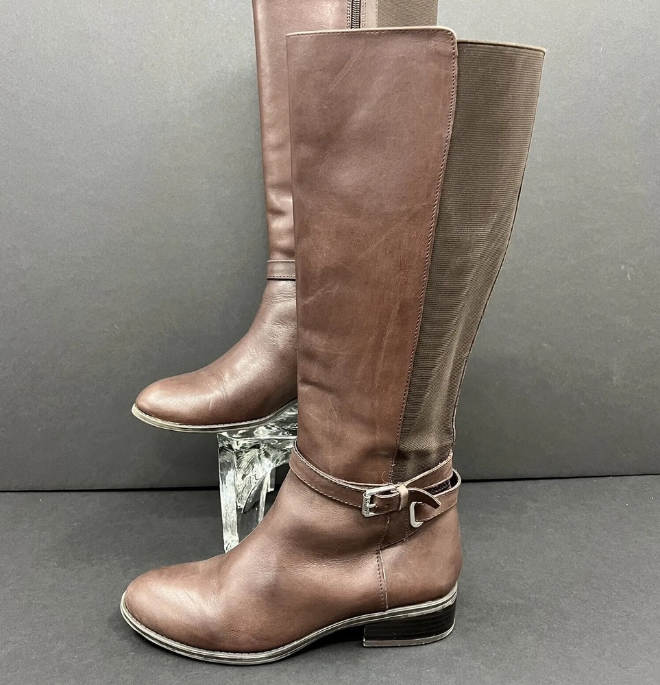 Ralph Lauren Women’s 6.5 Meranda Riding Boots Brown Buckle Zipper