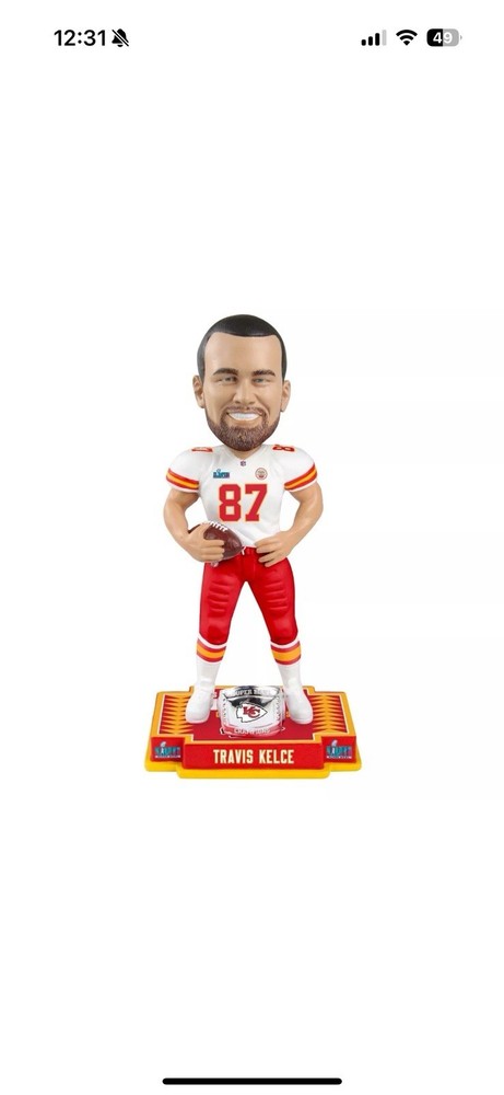 Travis Kelce KC Chiefs Super Bowl LVII Champs Bobblehead NIB
