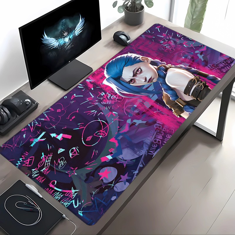 40*90cmJinx 4 Anime Gaming Desk Mat & Mouse Pad - Non-Slip Rubber Base, Large Re